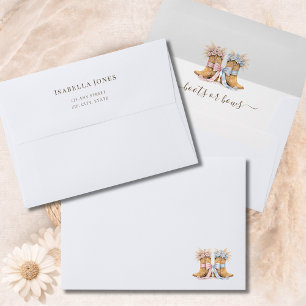 Boots or Bows Elegant Gender Reveal Envelope