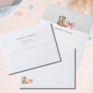 Boots or Bows Elegant Gender Reveal Envelope