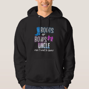 Boots or Bows for Uncle Gender Reveal Baby Shower Hoodie