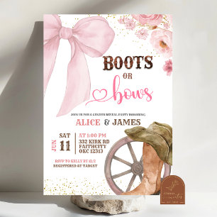 Boots Or Bows Gender Reveal Invitation