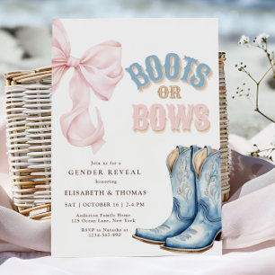 Boots or Bows Gender Reveal Invitation