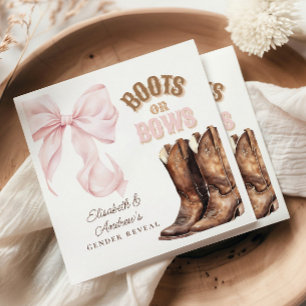 Boots or Bows Gender Reveal Napkin
