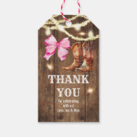 Boots or Bows Gender Reveal Party Gift Tag