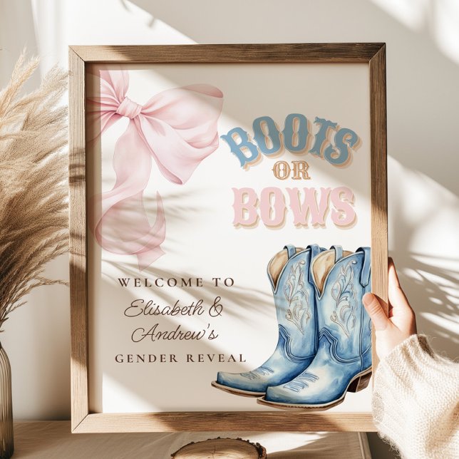 Boots or Bows Gender Reveal Welcome Sign (Creator Uploaded)