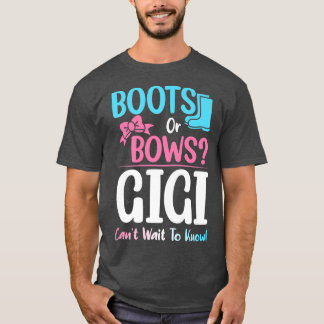 Boots or Bows Gigi Gender Reveal Pregnancy Announc T-Shirt