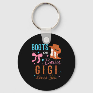 Boots Or Bows Gigi Loves You Gender Reveal Party Key Ring