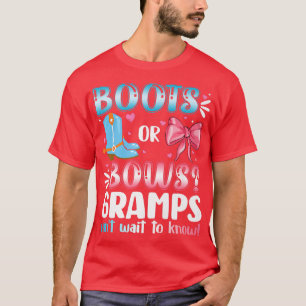 Boots Or Bows Gramps Gender Reveal Baby Shower Pre T-Shirt