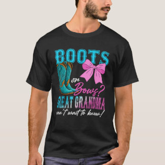 Boots or Bows Great Grandma Loves You Gender Revea T-Shirt