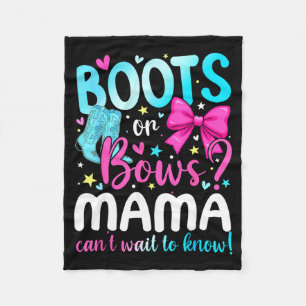 Boots Or Bows Mama Loves You Gender Reveal Party Fleece Blanket