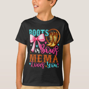 Boots Or Bows Mema Loves You Gender Reveal Party T-Shirt