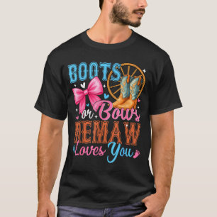 Boots Or Bows Memaw Loves You Gender Reveal Family T-Shirt