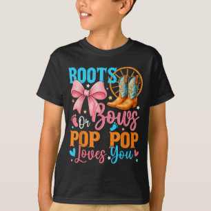 Boots Or Bows P P Loves You Gender Reveal Family T-Shirt