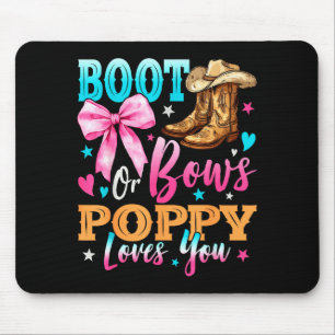 Boots Or Bows Ppy Loves You Gender Reveal Family  Mouse Pad