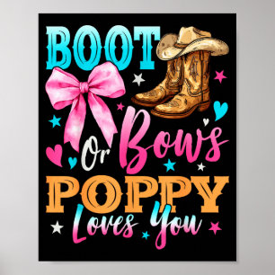 Boots Or Bows Ppy Loves You Gender Reveal Family  Poster