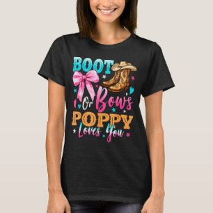 Boots Or Bows Ppy Loves You Gender Reveal Family  T-Shirt