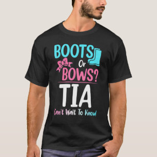 Boots Or Bows Tia Gender Reveal Pregnancy Announce T-Shirt