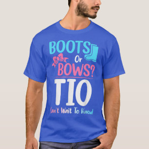 Boots or Bows Tio Gender Reveal Pregnancy Announce T-Shirt
