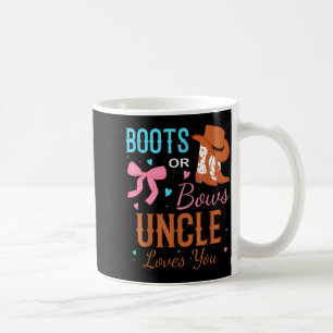 Boots Or Bows Uncle Loves You Gender Reveal Party Coffee Mug