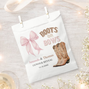 Boots or Bows Western Gender Reveal Favour Bag