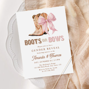 Boots or Bows Western Gender Reveal Invitation