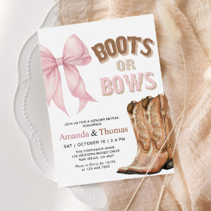 Boots or Bows Western Gender Reveal Invitation