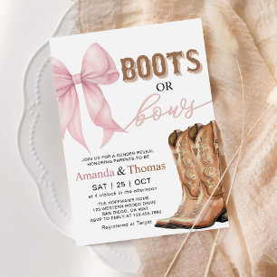Boots or Bows Western Gender Reveal Invitation