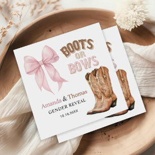 Boots or Bows Western Gender Reveal Napkin
