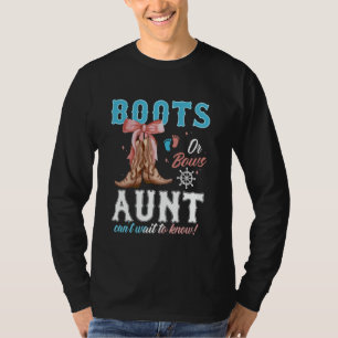Boots or Bows Western Gender Reveal Party Announce T-Shirt