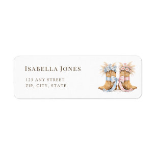 Boots Or Bows Western Gender Reveal Return Address Label