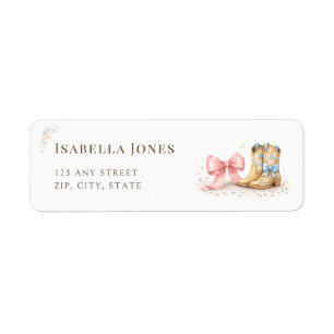 Boots Or Bows Western Gender Reveal Return Address Label
