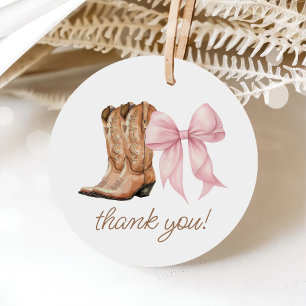 Boots or Bows Western Gender Reveal Thank You Favour Tags