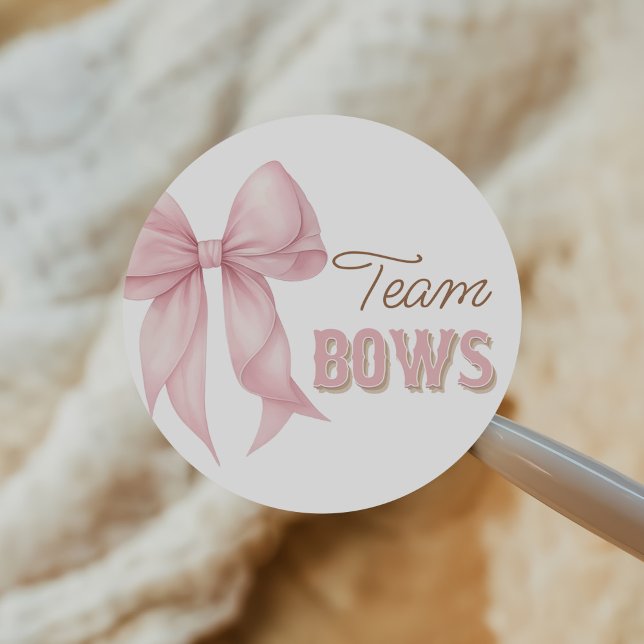 Boots or Bows Western Gender Reveal Voting Classic Round Sticker (Creator Uploaded)