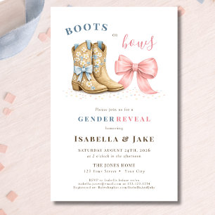 Boots or Bows Western Theme Gender Reveal Budget Flyer