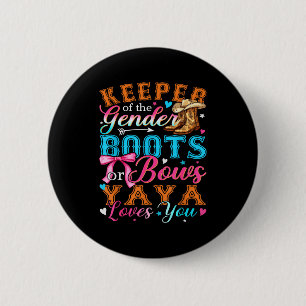 Boots Or Bows Yaya Loves You Gender Reveal Family  6 Cm Round Badge