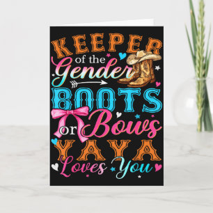 Boots Or Bows Yaya Loves You Gender Reveal Family  Card