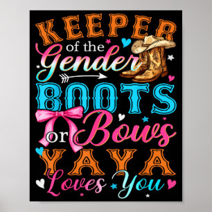 Boots Or Bows Yaya Loves You Gender Reveal Family  Poster