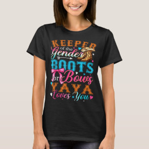 Boots Or Bows Yaya Loves You Gender Reveal Family  T-Shirt