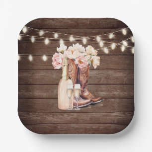 Boots Rustic Cowgirl BRIDAL SHOWER Thank You Paper Plate