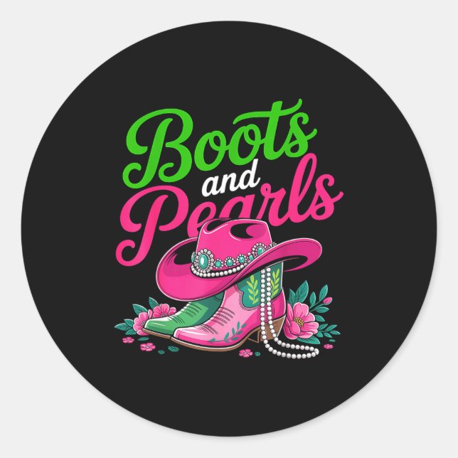 Boots To The Ground Nk Cowgirl  Classic Round Sticker (Front)