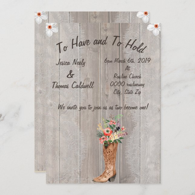 Boots wedding invite (Front/Back)