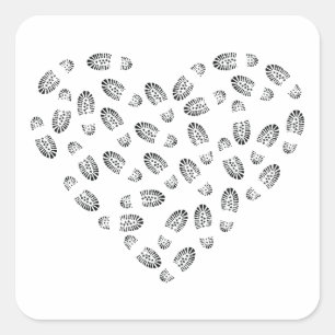 bootstomp heart square sticker