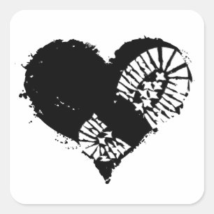 bootstomp heart square sticker