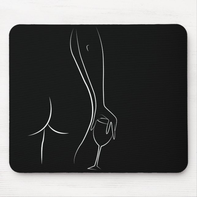 Booty and wine oclock - B&W Mouse Pad (Front)
