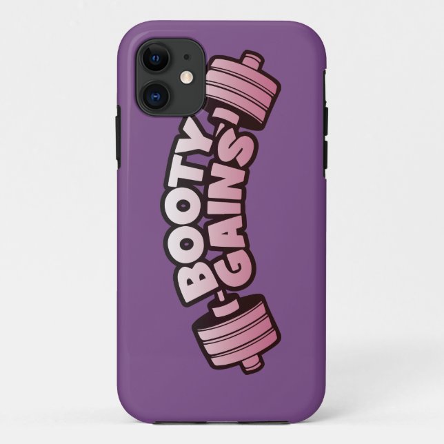 Booty Gains - Women's Novelty Motivational Workout Case-Mate iPhone Case (Back)