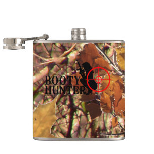 Booty Hunter on Fall Camo Hip Flask