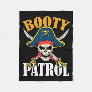 Booty Patrol Pirate Halloween Fleece Blanket