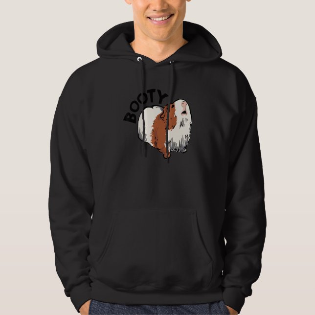 Booty Pig Graphic Guinea Pig Owner Pet Cavy Animal Hoodie (Front)