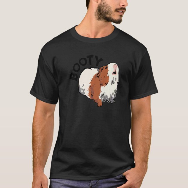 Booty Pig Graphic Guinea Pig Owner Pet Cavy Animal T-Shirt (Front)