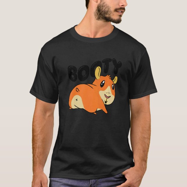 Booty Pig Graphic Guinea Pig Owner Pet Cavy Animal T-Shirt (Front)