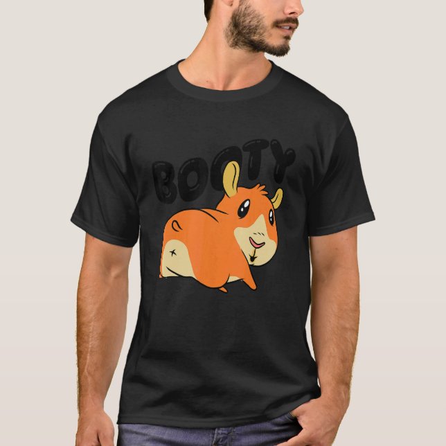 Booty Pig Graphic Guinea Pig Owner Pet Cavy Animal T-Shirt (Front)